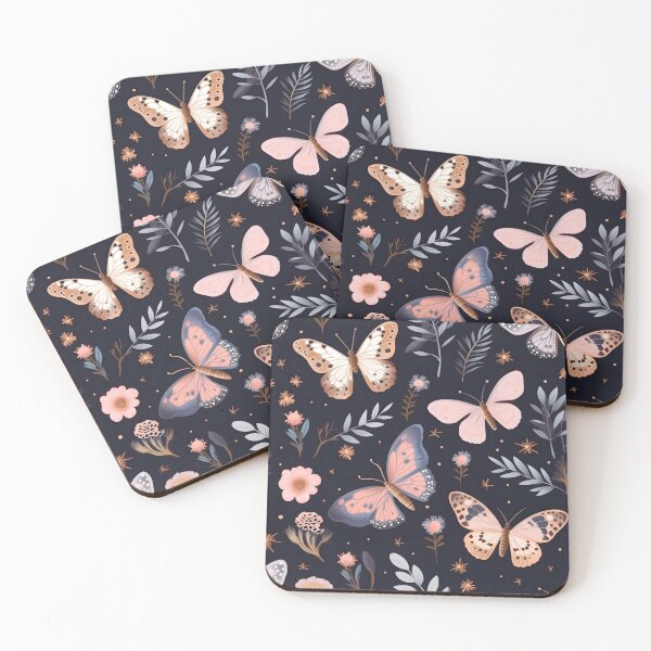 Item preview, Boho Butterfly Garden - Midnight Flora & Fauna designed and sold by Cosmic-Canvases.