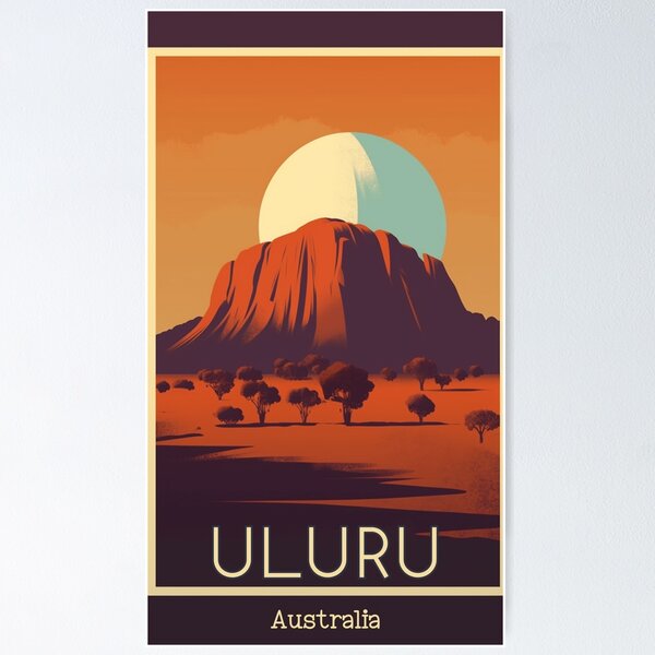 Item preview, A Vintage Poster of Uluru - Ayers Rock - Australia designed and sold by GoodOldVintage.