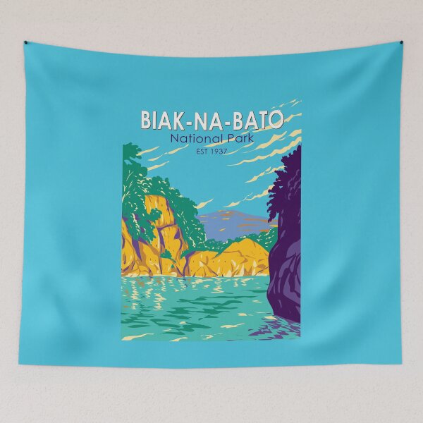 Item preview, Biak-na-Bato National Park Philippines Travel Art Vintage designed and sold by KrisSidDesigns.