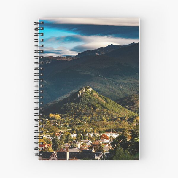 Item preview, View to old medieval castle and beautiful autumnal valley, sunset, Foix, France designed and sold by Alexander Sorokopud.