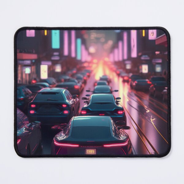 Item preview, Neon-Lit Future Car Jam designed and sold by cyberartmaker.