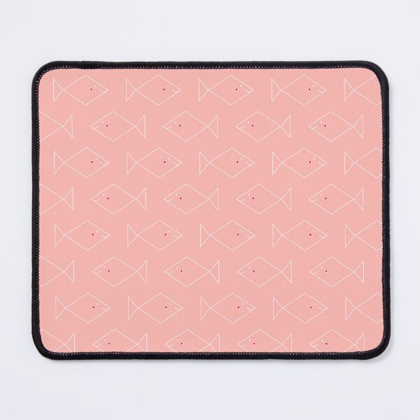 Item preview, happy square fish smiling and swimming in the deep ocean - white on rose designed and sold by Sichtbarekunst.