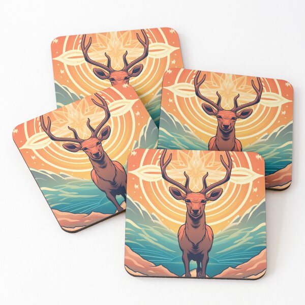 Item preview, A colourful stag.Geometrey print designed and sold by obuttono.