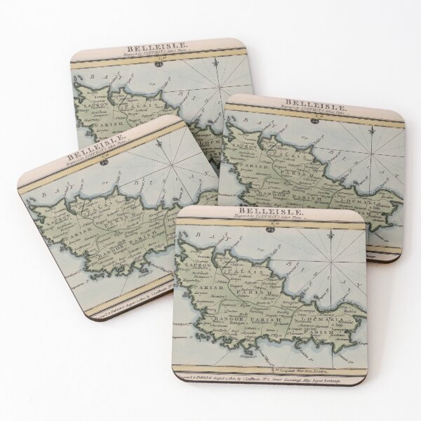 Item preview, Vintage Map of Belle Isle France (1800) designed and sold by BravuraMedia.
