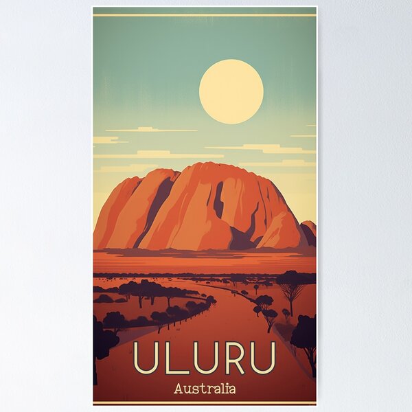 Item preview, A Vintage Poster of Uluru - Ayers Rock - Australia designed and sold by GoodOldVintage.
