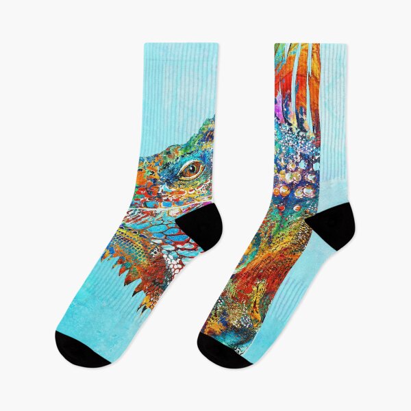 Item preview, Colorful Fun Iguana Art On Beach Blue designed and sold by Sharon Cummings Art.