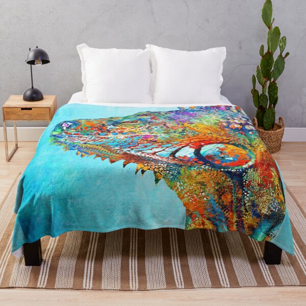 Item preview, Colorful Fun Iguana Art On Beach Blue designed and sold by Sharon Cummings Art.