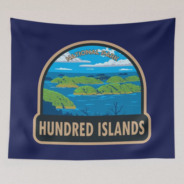 Item preview, Hundred Islands National Park Philippines Travel Art designed and sold by KrisSidDesigns.