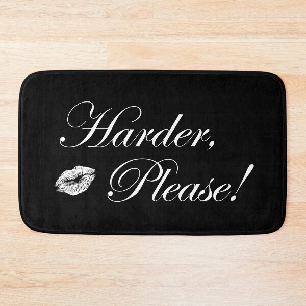 Item preview, Harder, Please! White on Black designed and sold by TeaseMePleaseMe.