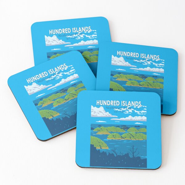 Item preview, Hundred Islands National Park Philippines Travel Art Vintage designed and sold by KrisSidDesigns.