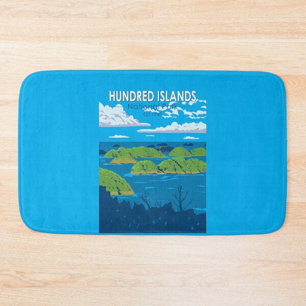 Item preview, Hundred Islands National Park Philippines Travel Art Vintage designed and sold by KrisSidDesigns.