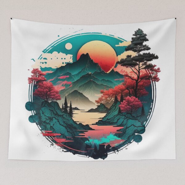 Item preview, "Harmony in Sakura: Captivating Japanese Landscapes on Redbubble" designed and sold by DesignHeaven24.