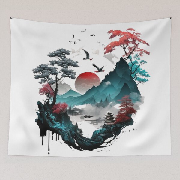 Item preview,  "Harmony in Sakura: Captivating Japanese Landscapes on Redbubble" designed and sold by DesignHeaven24.