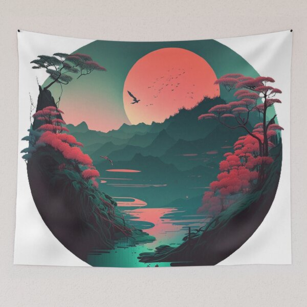 Item preview, "Harmony in Sakura: Captivating Japanese Landscapes on Redbubble" designed and sold by DesignHeaven24.