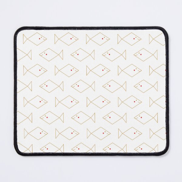 Item preview, Happy square fish smiling and swimming in the deep ocean - gold on white designed and sold by Sichtbarekunst.