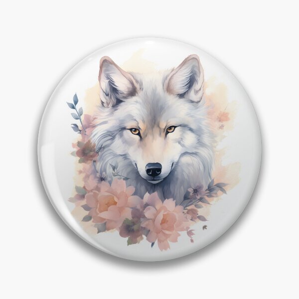 Artikelvorschau, Schöner Wolf mit Blumen | Von der Natur inspirierte Kunst entworfen und verkauft von AdventurerPack.