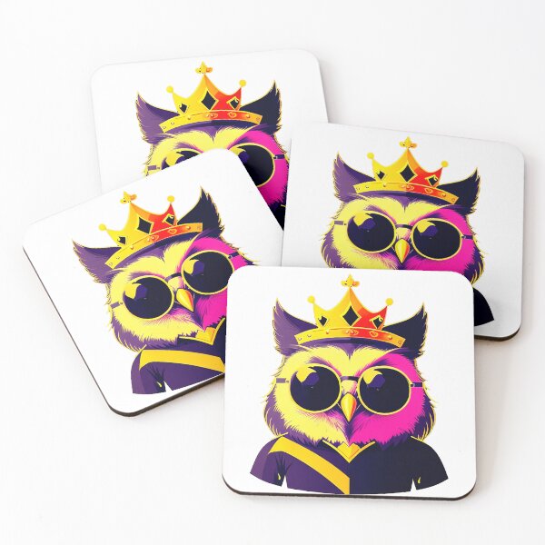 Item preview, Cool owl character in sunglasses and crown in flat style designed and sold by Harmonysens.