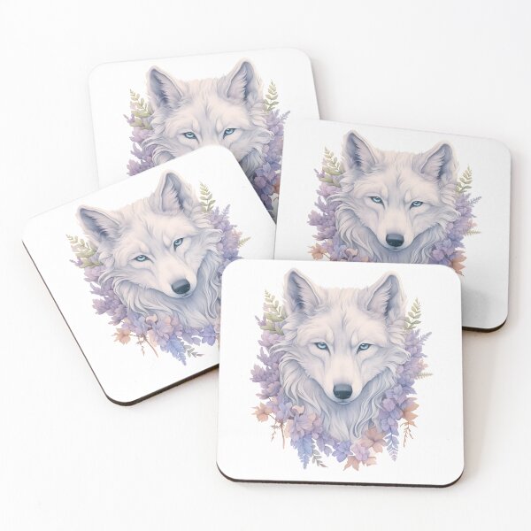 Item preview, Beautiful Wolf with Flowers | Nature-inspired Art designed and sold by AdventurerPack.