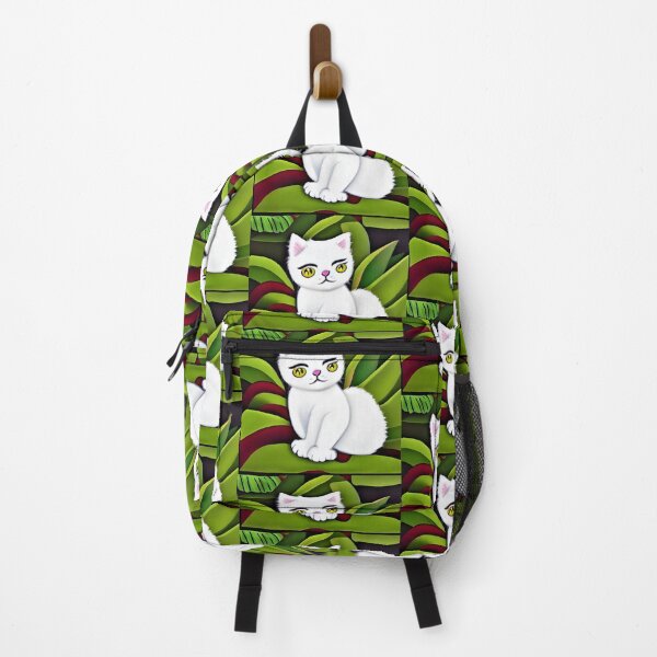 Item preview, White Cat, Green Plants designed and sold by Reclining Buddha Cat.