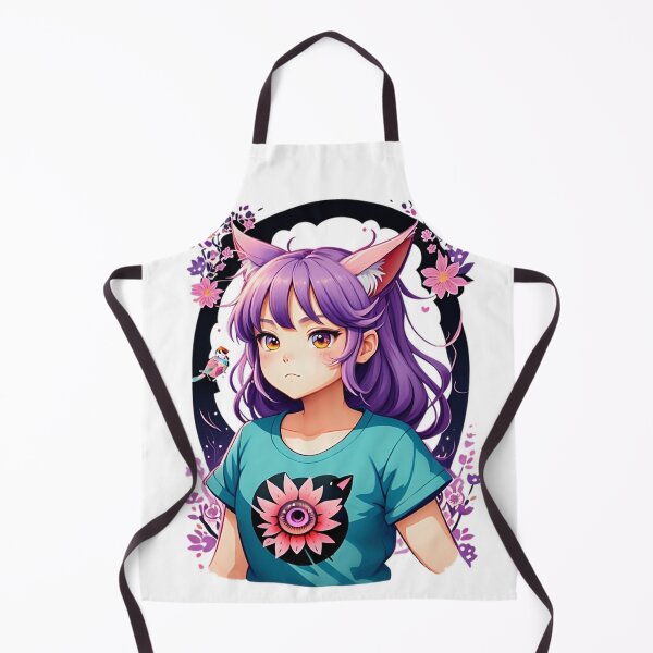 Item preview, Illustration of adorable floral themed cat girl designed and sold by Redwal15.