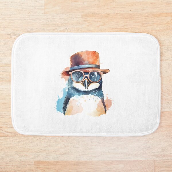 Aperçu de l'œuvre Pingouin dans un chapeau avec des lunettes de soleil | Art aquarelle coloré créée et vendue par AdventurerPack.