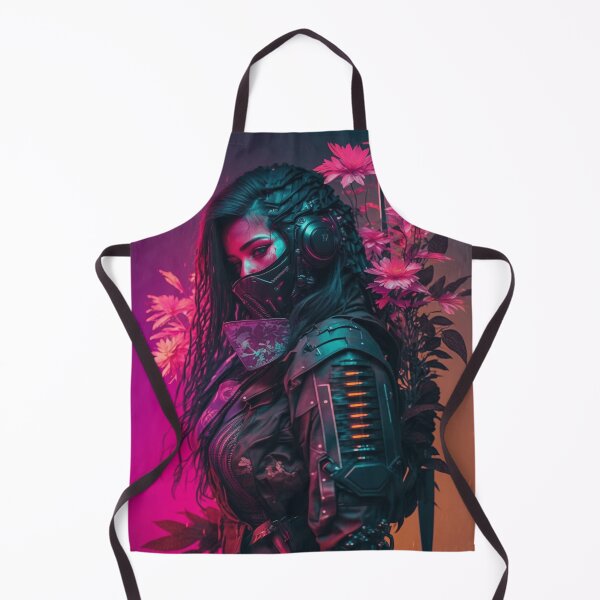 Item preview, 80s Cyberpunk Female Samurai Covered in Blossoms designed and sold by Nightarcade.