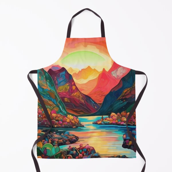 Item preview, Psychedelic Valley Sunset: Abstract Mountain Landscape designed and sold by OdysseyArtworks.