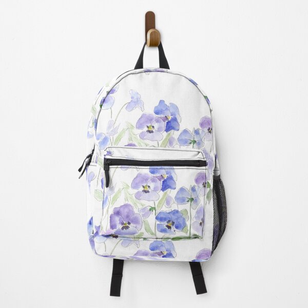 Item preview, blue and purple pansy ink and watercolor hand painted designed and sold by ColorandColor.