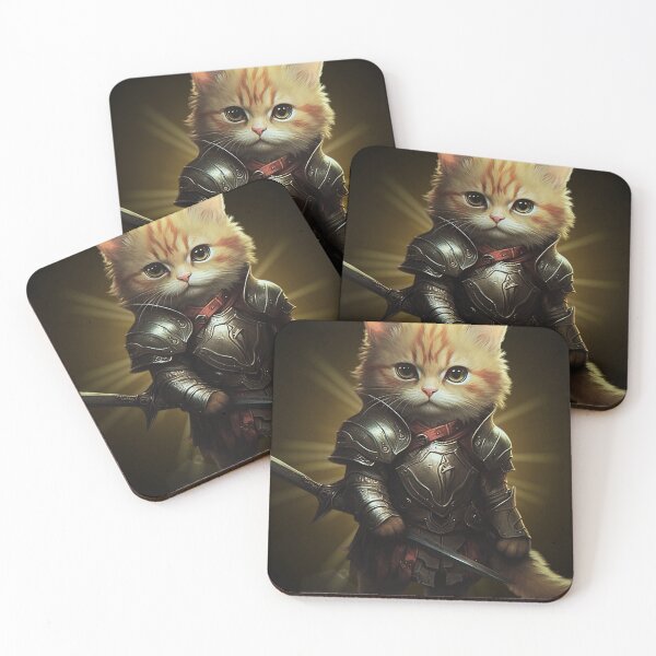 Item preview, Cat in armor art designed and sold by Dominika Bednarska.
