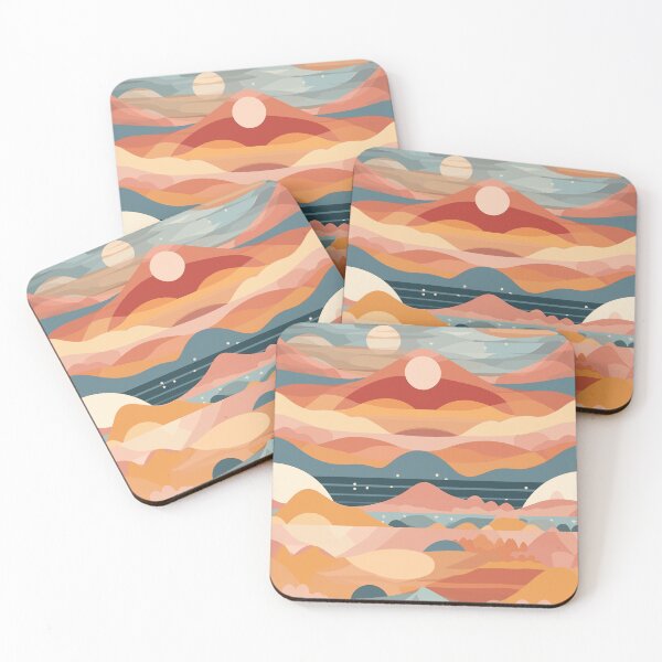 Item preview, Colorful sunset landscape pattern designed and sold by enipra.