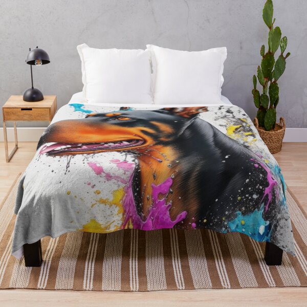 Item preview, Doberman With Paint Splashes Art Inspired By Dog Breeds designed and sold by CDC40.