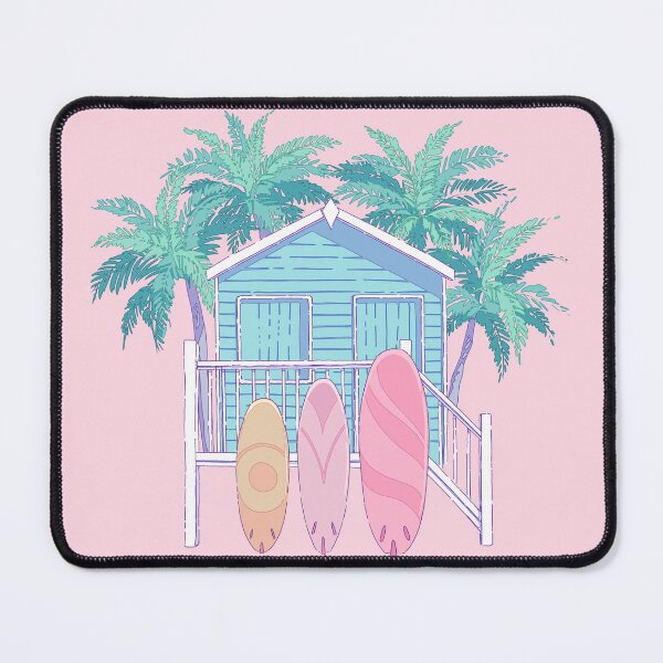 Item preview, The bech house, palm trees, and surfboards  designed and sold by MinimalAnGo.