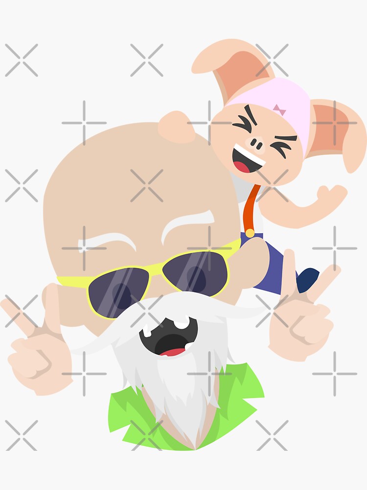 Master Roshi And Oolong Sticker For Sale By Plateandoatcake Redbubble