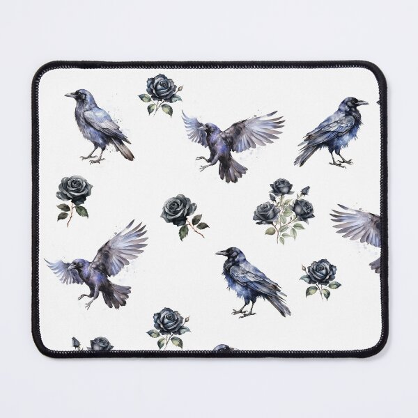 Item preview, Black Ravens and Roses - Cute witchy raven crow patter for raven lovers designed and sold by Adree85.
