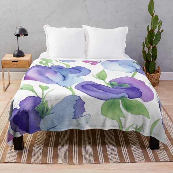 Item preview, Light & Dark Blue Sweet Peas Flower Pattern designed and sold by BBGIFTSUK.