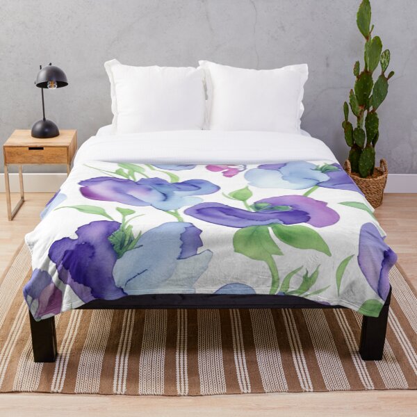 Item preview, Light & Dark Blue Sweet Peas Flower Pattern designed and sold by BBGIFTSUK.