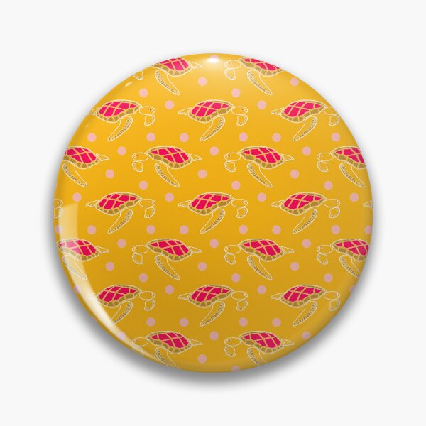 Item preview, Happy coral gold underwater seaturtle in deep yellow water surrounded by rose bubbles - Fish and Friends Collection designed and sold by Sichtbarekunst.