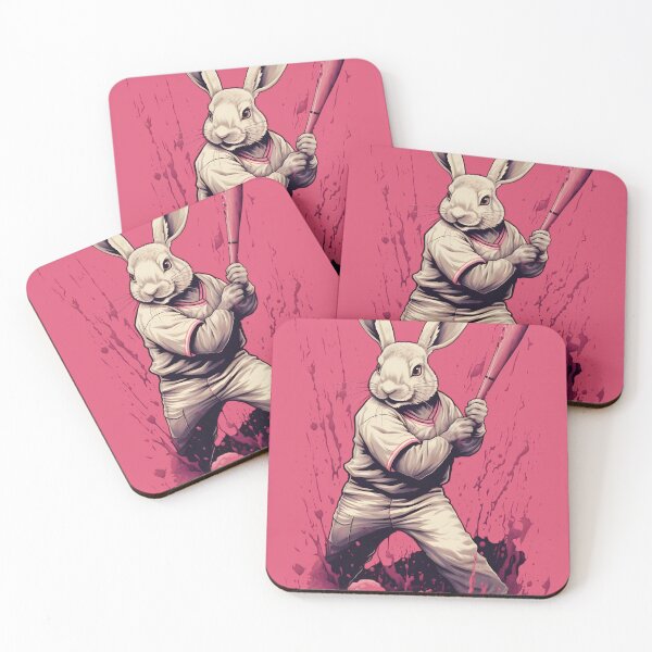 Item preview, Dynamic Bunny Baseball Illustration | Active Easter Art designed and sold by InkedBeasts.