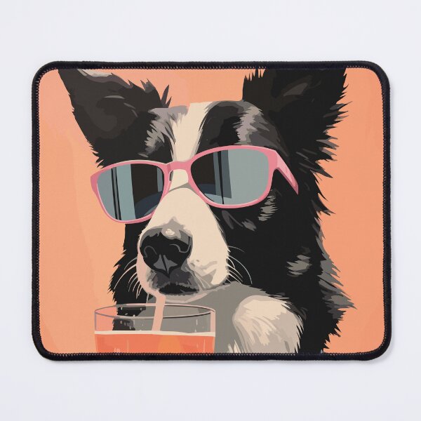 Item preview, Border collie wearing sunglasses - Cool cocktail dog designed and sold by Straya75.