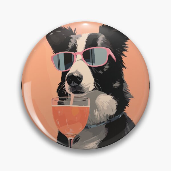 Item preview, Border collie wearing sunglasses - Cool cocktail dog designed and sold by Straya75.