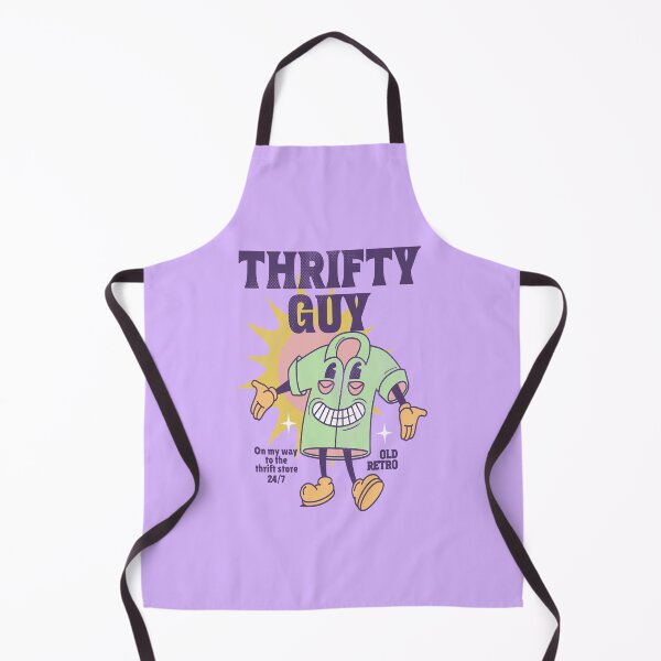 Item preview, Thrifty guy purple old retro shirt mascot vintage shopping thrift store designed and sold by MetalicBabe.