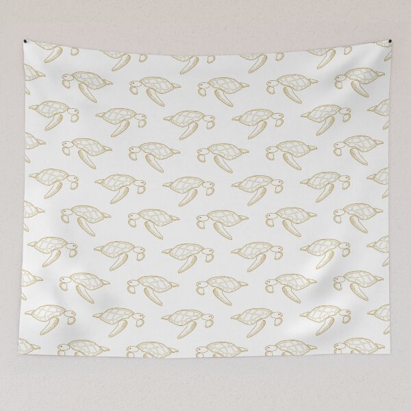 Item preview, Happy gold underwater seaturtle in deep white water - Fish and Friends Collection designed and sold by Sichtbarekunst.