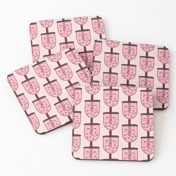 Aperçu de l'œuvre Boba heureux rose kawaii créée et vendue par Nessiknacks0301.
