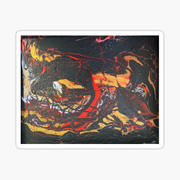 Item preview, "Danger" Black, Red and Gold Abstract art  designed and sold by IICents.