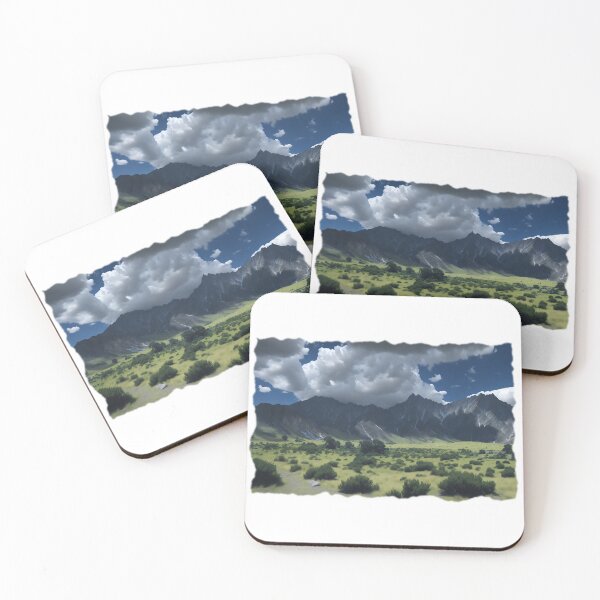 Item preview, Meadow and mountains painting designed and sold by Dr-Kane.