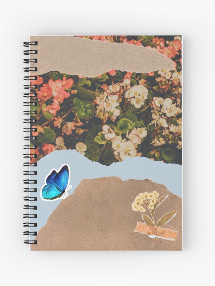 blue scrapbook notebook cover Spiral Notebook by Hela12art