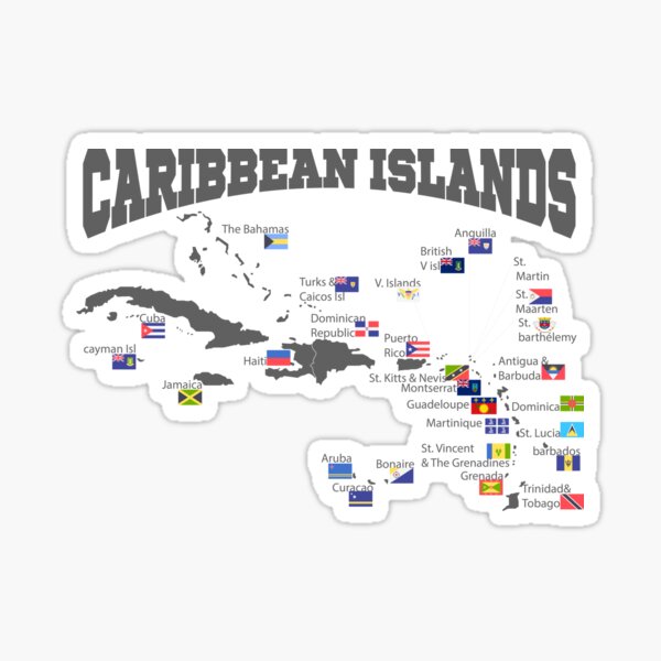 Item preview, Caribbean Islands Map, West Indies Flags, caribbean Flags... designed and sold by Flags &  Maps.