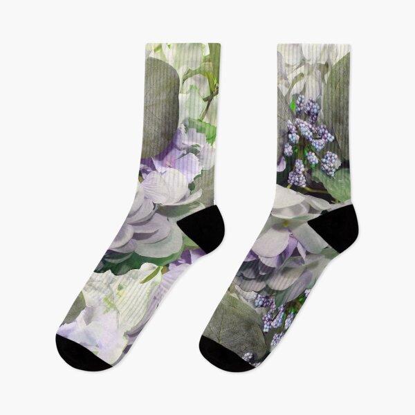 Item preview, White Green Purple Floral Bouquet Mirror Image Beauty designed and sold by BGGretchen.