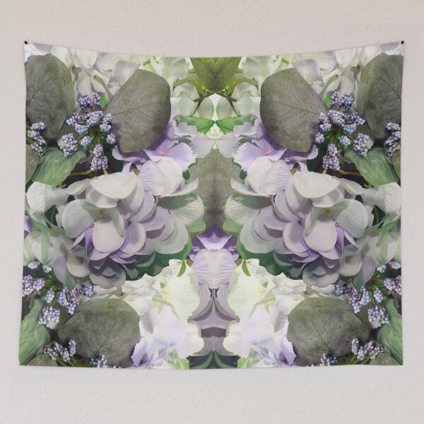 Item preview, White Green Purple Floral Bouquet Mirror Image Beauty designed and sold by BGGretchen.