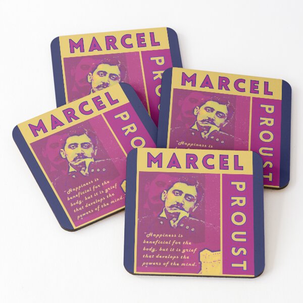 Item preview, Marcel Proust portrait and quote: Happiness is beneficial for the body designed and sold by artbleed.